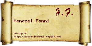 Henczel Fanni névjegykártya