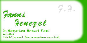 fanni henczel business card